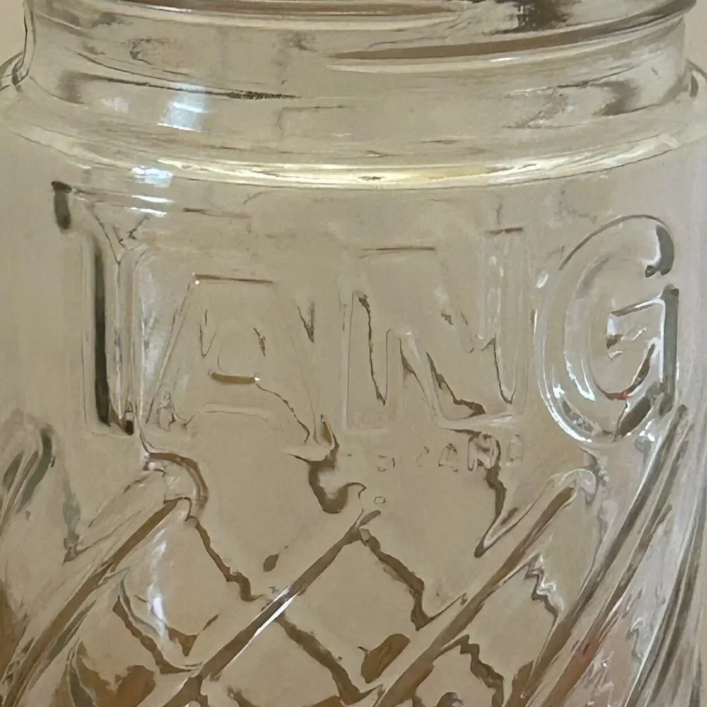 Anchor Hocking TANG Pitcher Swirl Clear Glass Retro Orange Line Quart Size VTG